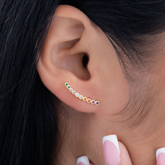 Aretes topos oro laminado 18K Feelings 2.4cm Ref 34157