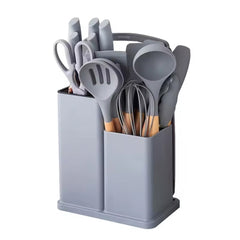 Set completo de 18 Utensilios y cuchillos de Cocina de Silicona antiadherentes