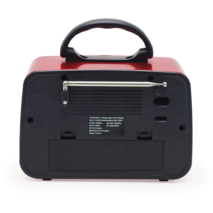 Parlante radio vintage con bluetooth USB emisora recargable JX203