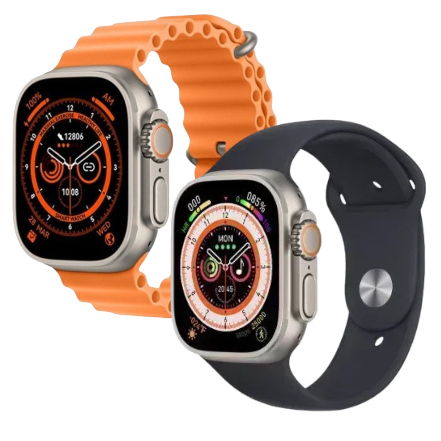 Set por 2 smartwatch ultra i60 + 6 pulsos + 1 audífonos set combo 12 en 1