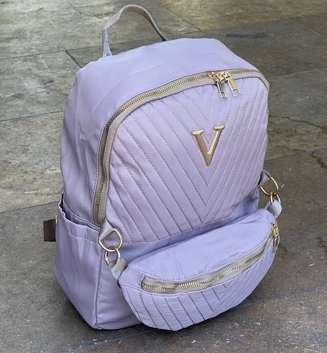 Morral femenino V + Riñonera 2 bolsillos