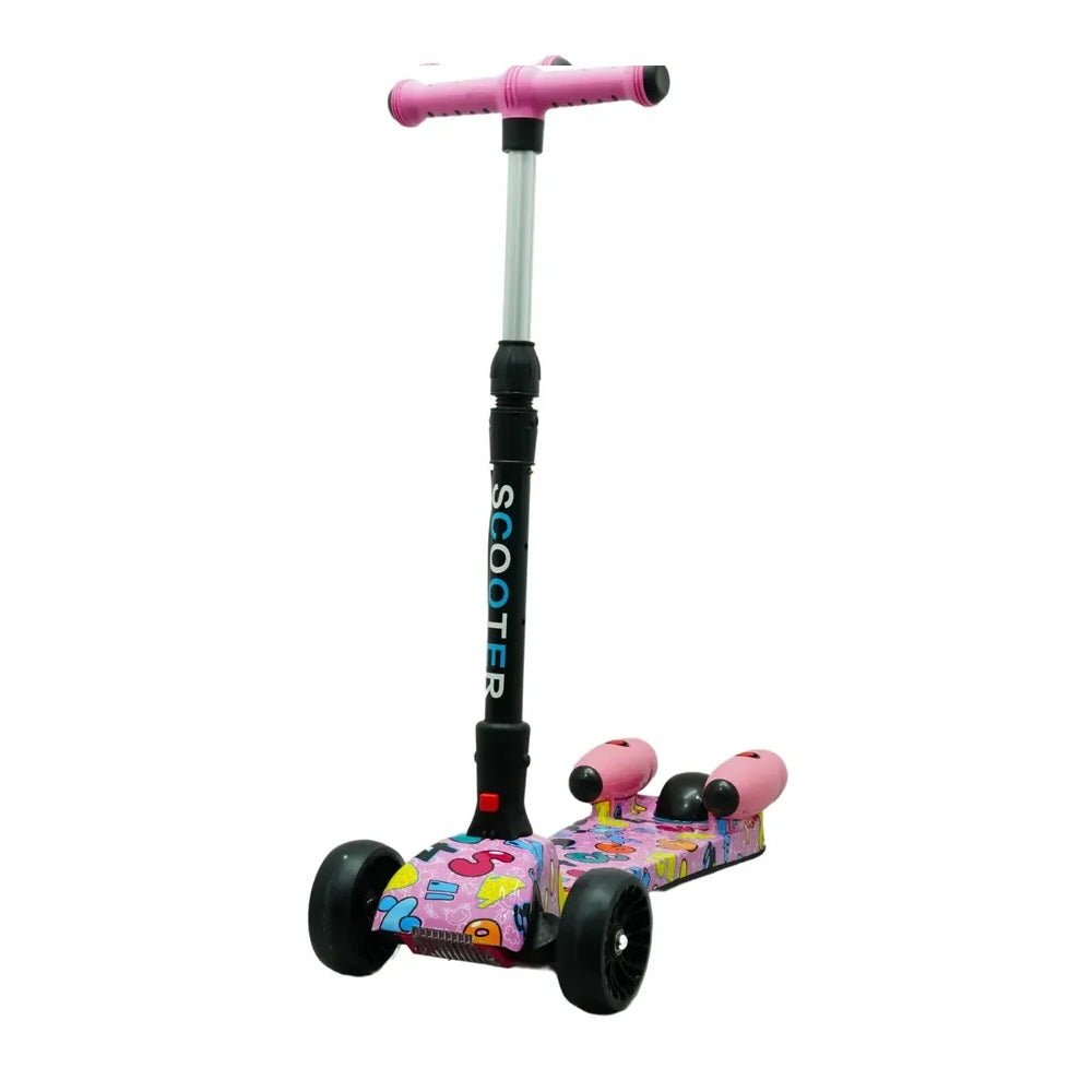 Patineta Infantil H02 con Humo, Bluetooth, Música y Luces LED, Tres ruedas