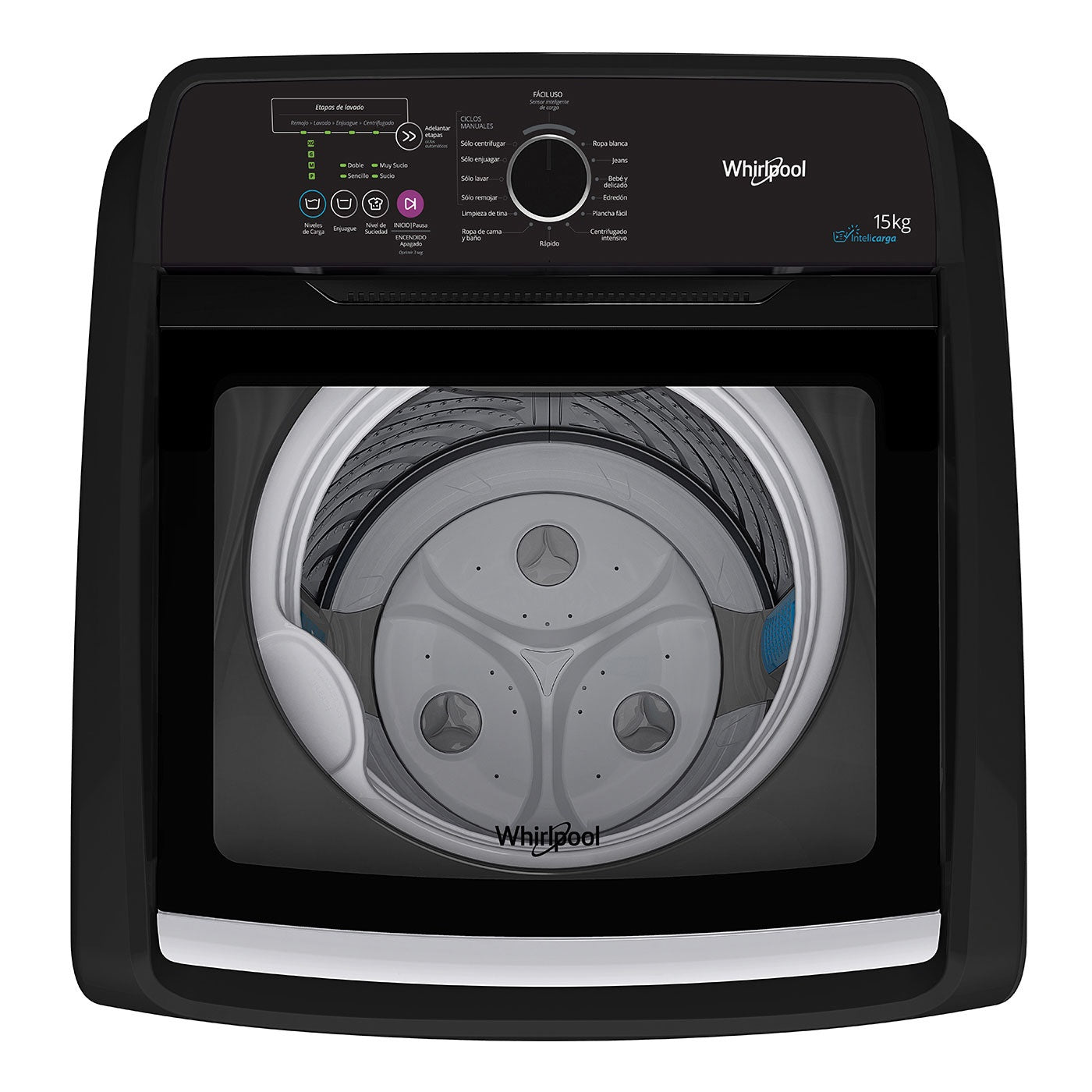 Lavadora Whirlpool Carga Superior WWG15BNHLA"Negro 15Kg