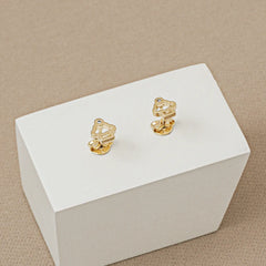 Aretes topos oro laminado 18K Cupcake cristal 6mm Ref 34107