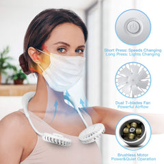 Ventilador de cuello recargable para caminatas oficina deporte