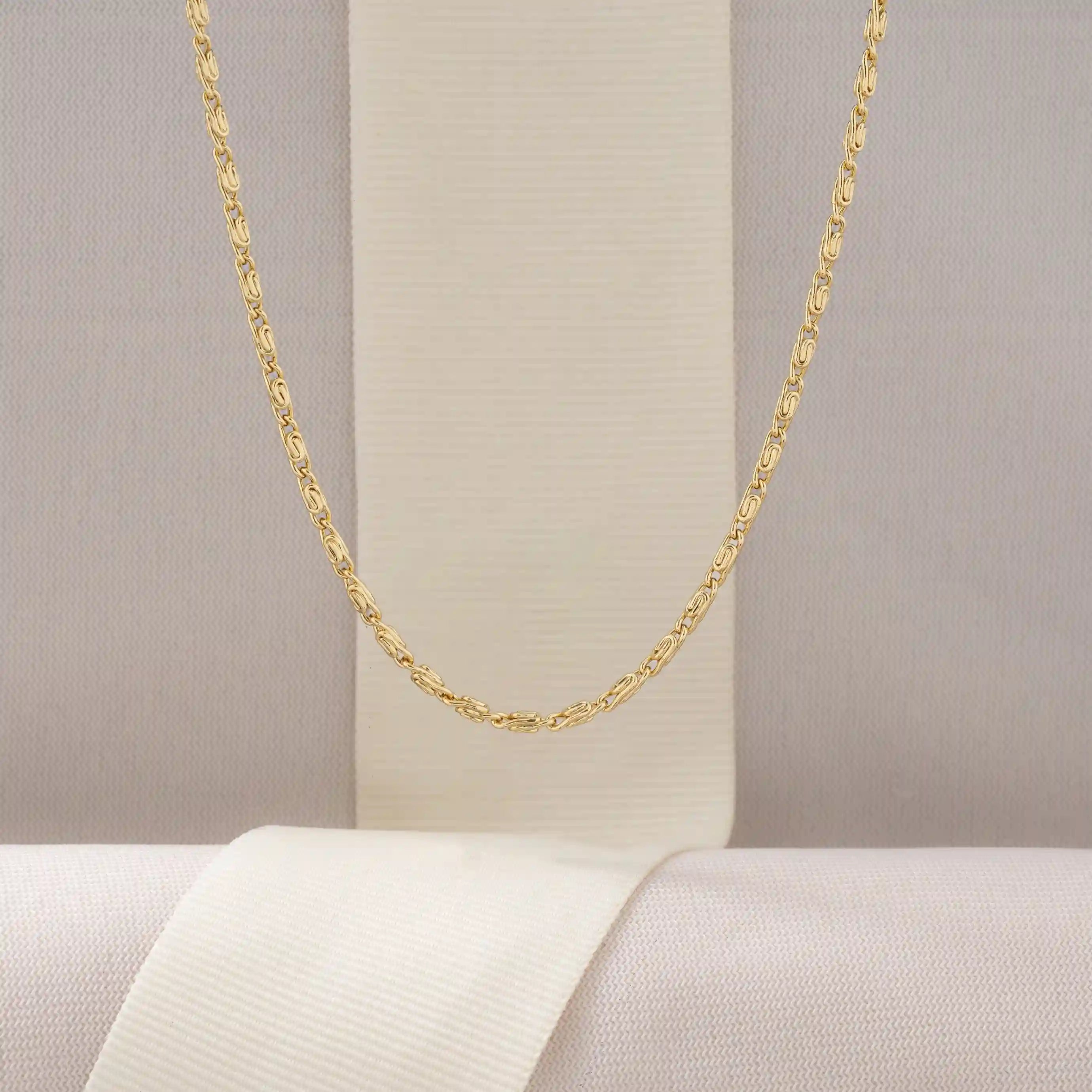 Cadena Oro laminado 18K Caracol grueso 45cm 2mm Ref 46521