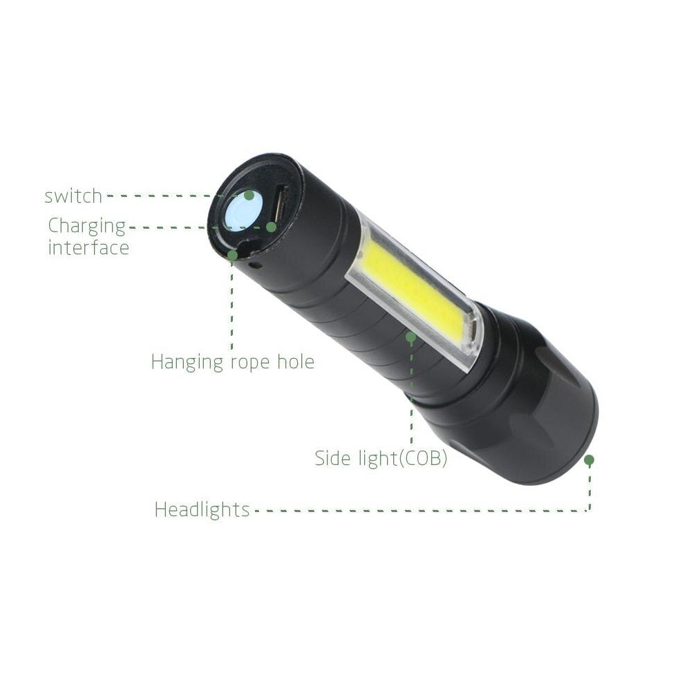 Linterna Táctica De Luz Roja Recargable USB - Alcance Largo, Con Tapa De Estrella Ajustable, Para Exteriores Y Presentaciones