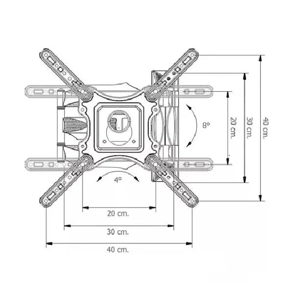 Soporte móvil de pared para televisor de 32 a 60"