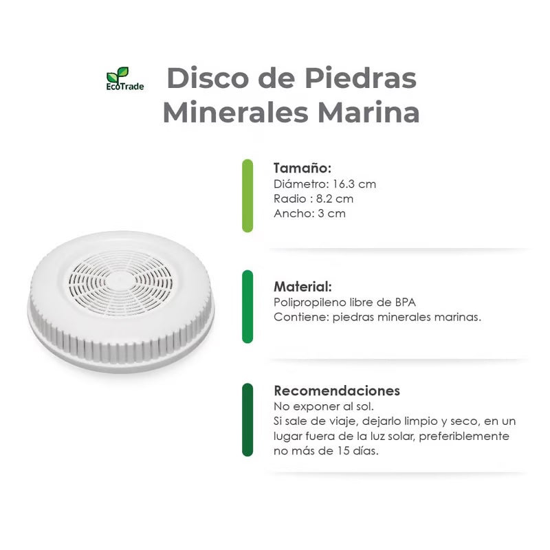 Repuesto de disco Piedras Minerales para Filtro purificador de agua 14L