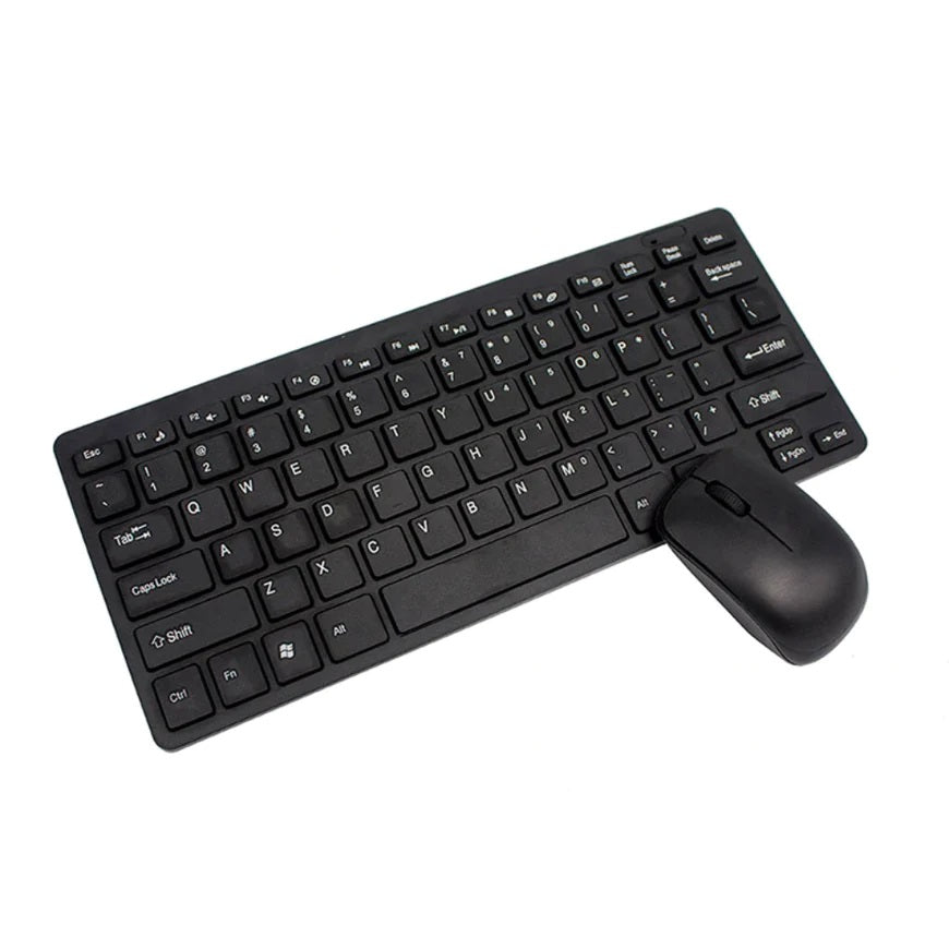 Teclado y mouse inalámbrico pequeño portátil k-03 Negro