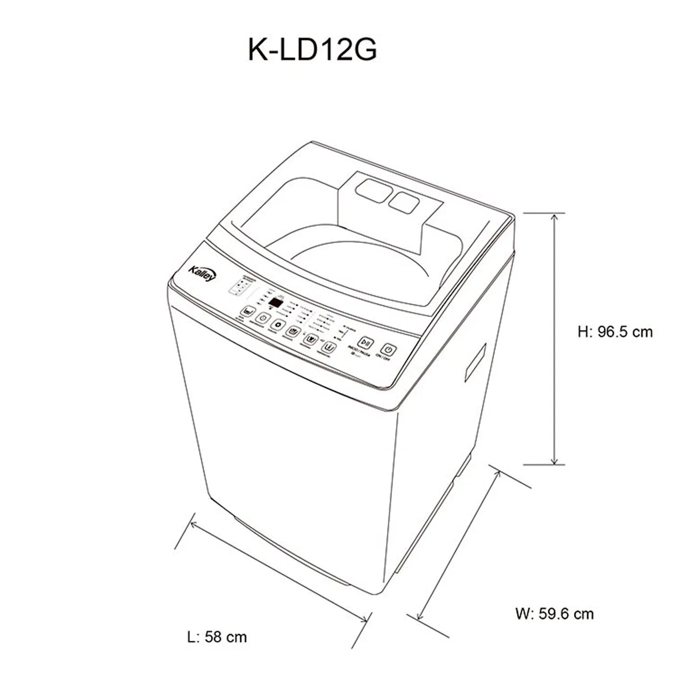 Lavadora KALLEY Carga Superior 12KG K-LD12G Gris