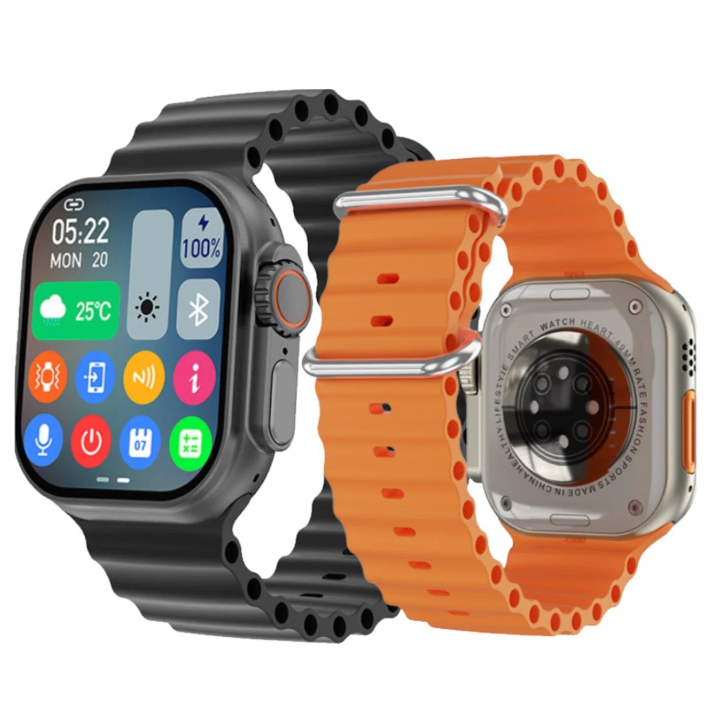 Set por 2 smartwatch ultra i60 + 6 pulsos + 1 audífonos set combo 12 en 1