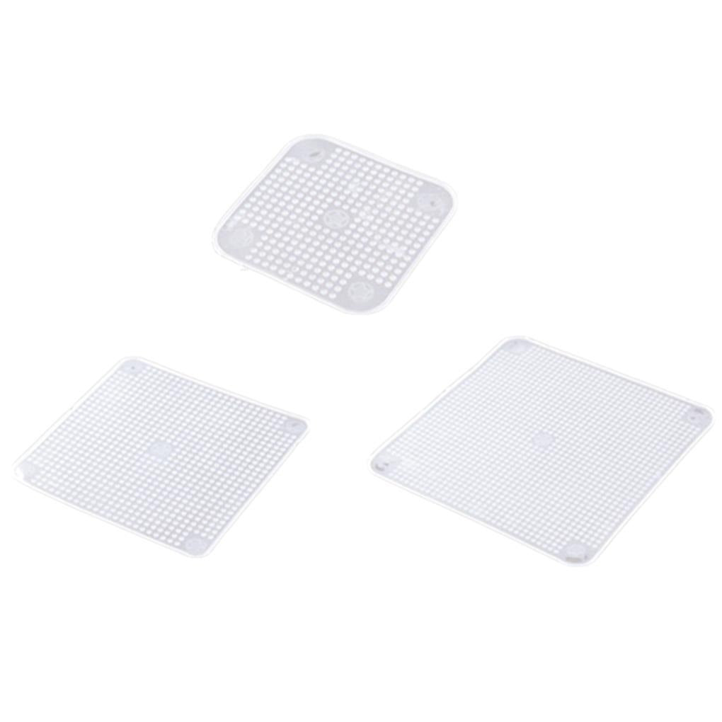 Set de 3 tapas elásticas cuadradas para cocina reutilizables