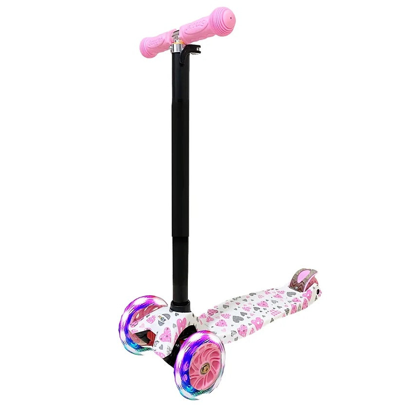 Patineta monopatín MG8B con Luces LED, Ajustable y Plegable para Niños y Niñas