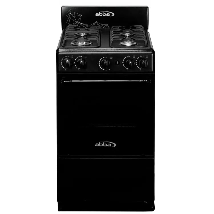 Estufa de Piso ABBA 4 Puestos con Horno Gas Natural EE AT 20HEN E N Negro