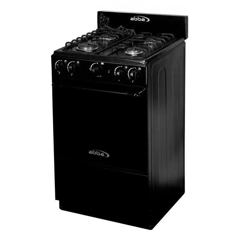 Estufa de Piso ABBA 4 Puestos con Horno Gas Natural EA con Gratinador y Termostato AT 20HVN GT N Negro