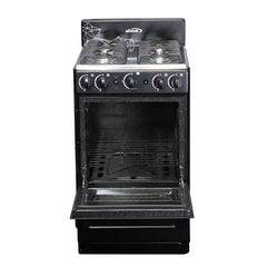 Estufa de Piso ABBA 4 Puestos con Horno Gas Propano EE, Gratinador AT 20HI GT N Negro