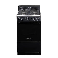 Estufa de Piso ABBA 4 Puestos con Horno Gas Natural EE, Gratinador AT 20HIN GT N Negro