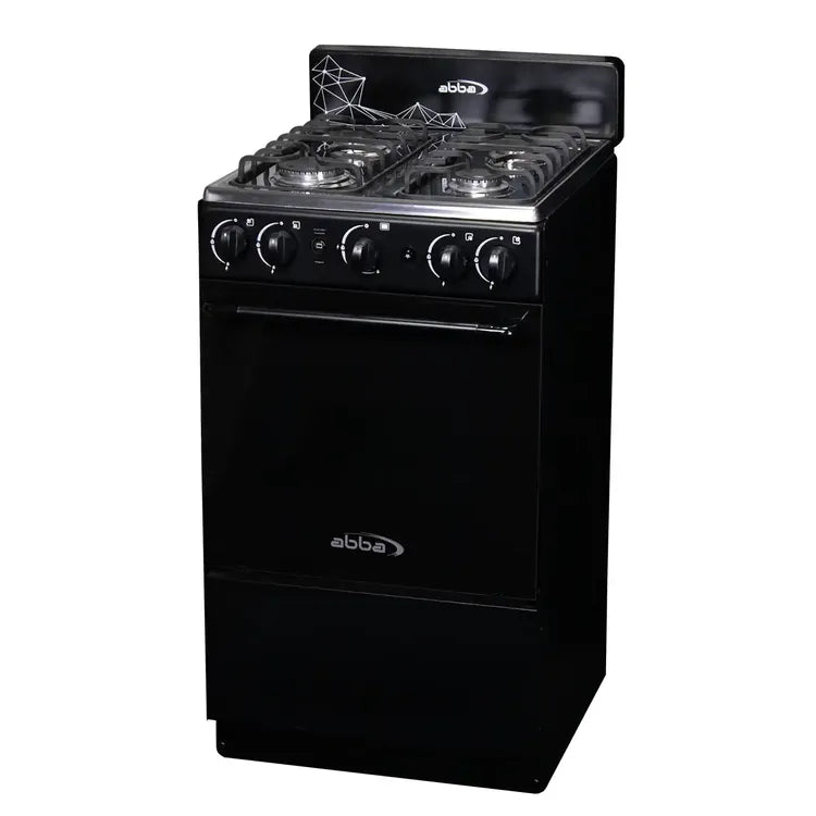 Estufa de Piso ABBA 4 Puestos con Horno Gas Natural EE, Gratinador AT 20HIN GT N Negro