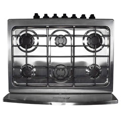 Estufa de Piso ABBA Diamante 6 Puestos con Horno Gas Propano EA, Gratinador,Termostato RT 30HED GT N Negro