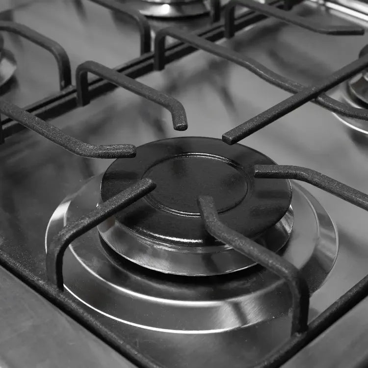 Estufa de Piso ABBA Diamante 6 Puestos con Horno Gas Propano EA, Gratinador,Termostato RT 30HED GT N Negro