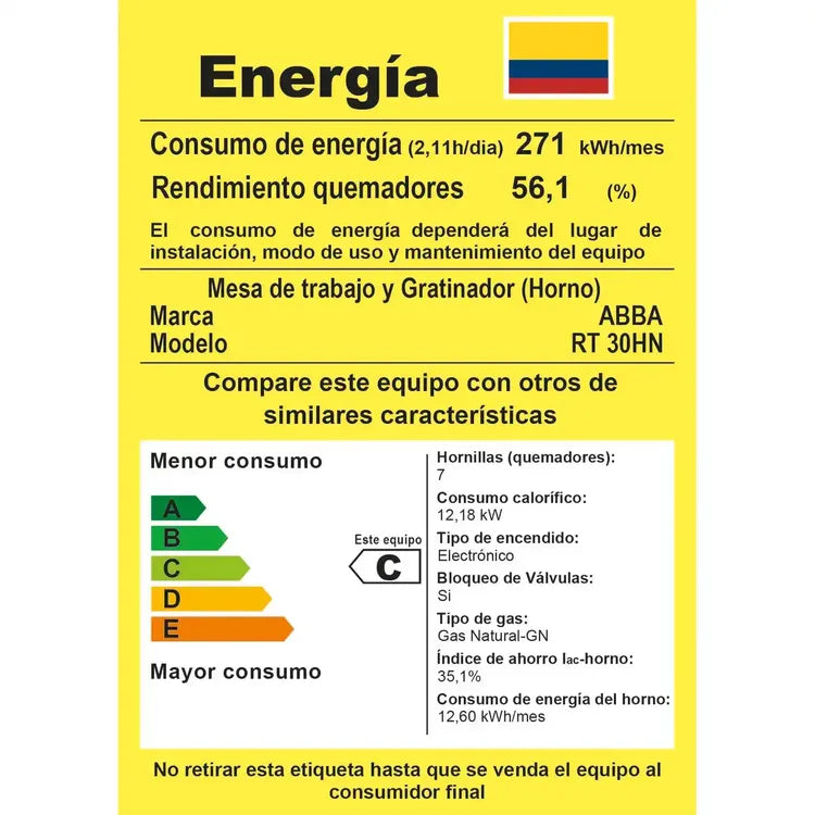 Estufa de Piso ABBA Diamante 6 Puestos con Horno Gas Propano EA, Gratinador,Termostato RT 30HED GT N Negro