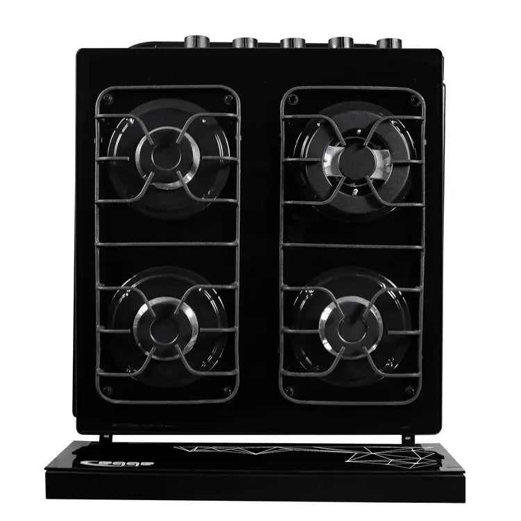 Estufa de Piso ABBA 4 Puestos con Horno Gas Propano EA con Gratinador y Termostato AT 20HV GT N Negro