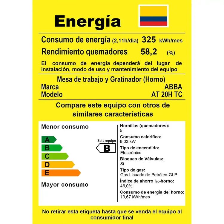 Estufa de Piso ABBA 4 Puestos con Horno Gas Propano EA con Gratinador y Termostato AT 20HV GT N Negro