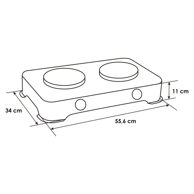 Cocineta ABBA 2 puestos eléctrica SE200-1 Gris moteado
