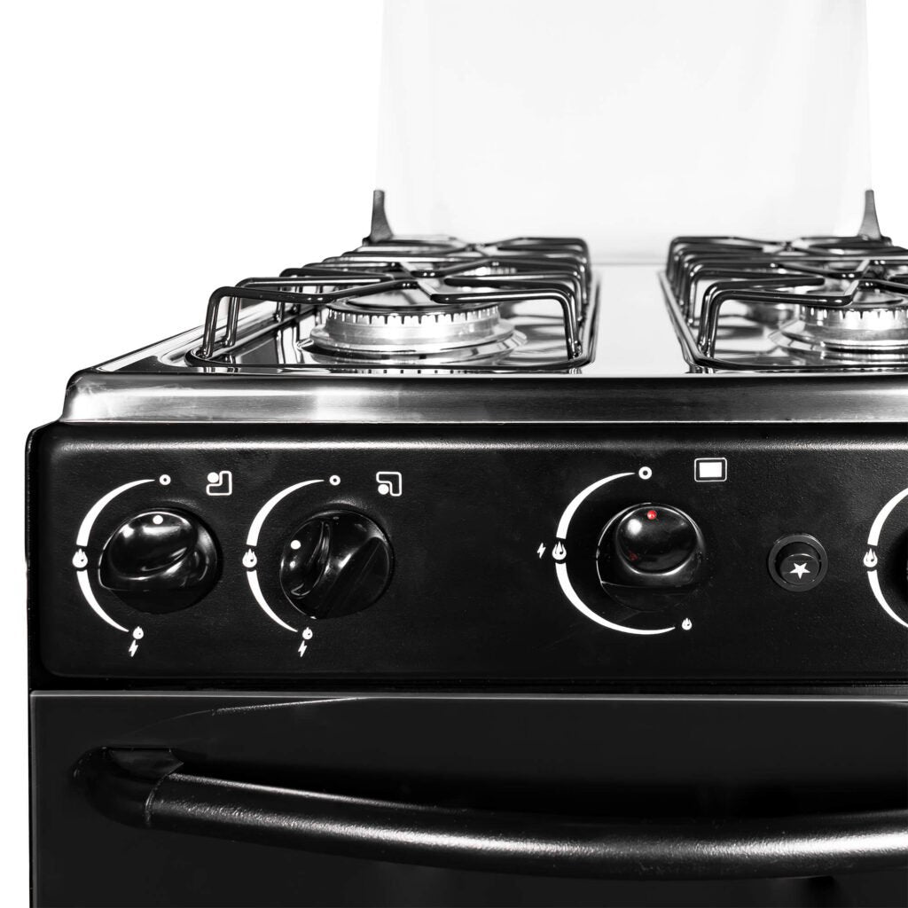 Estufa de Piso ABBA 4 Puestos Con Horno Gas Natural AT101-6 Negro