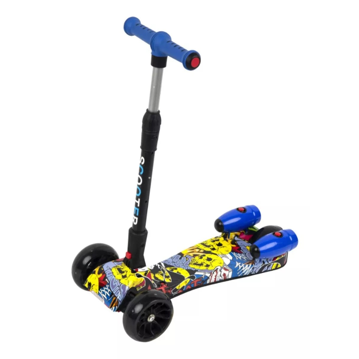 Patineta Infantil H02 con Humo, Bluetooth, Música y Luces LED, Tres ruedas