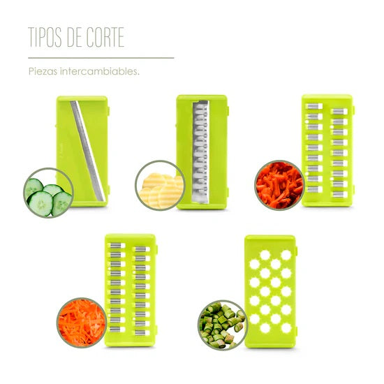 Picador Multifuncional Rallado de Verduras y Frutas 16 en 1 + accesorios