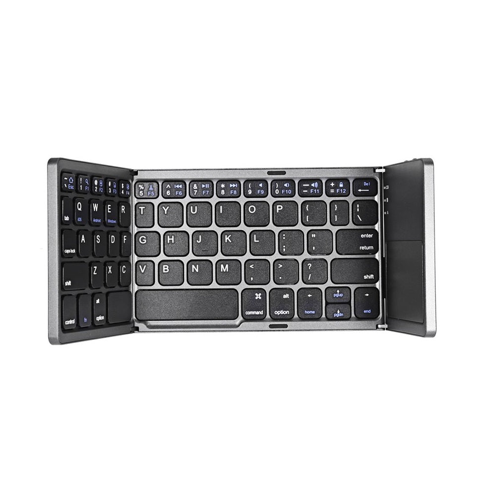 Teclado touch pad inalámbrico bluetooth plegable y recargable