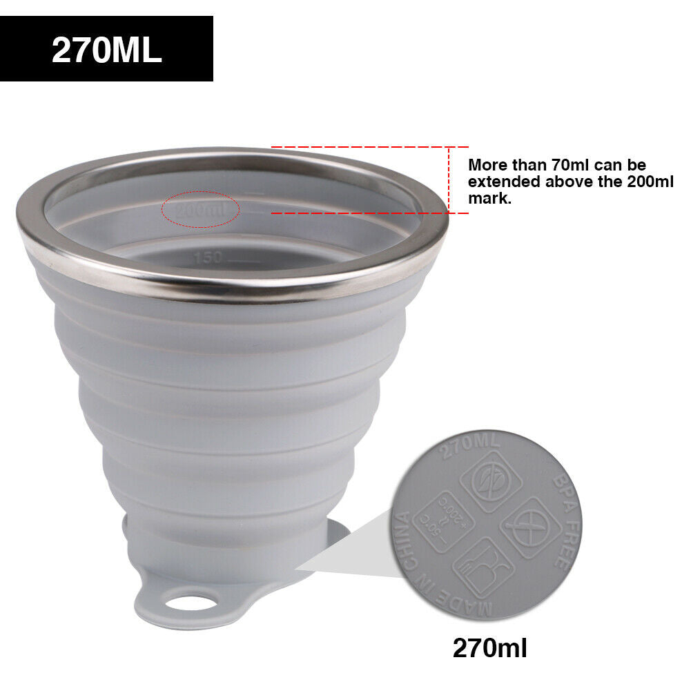 Vaso de silicona plegable con tapa ultra delgado