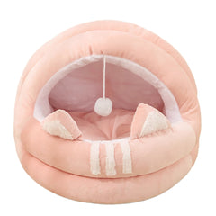 Cama para mascotas con pompón  PET NEST MAT rosa