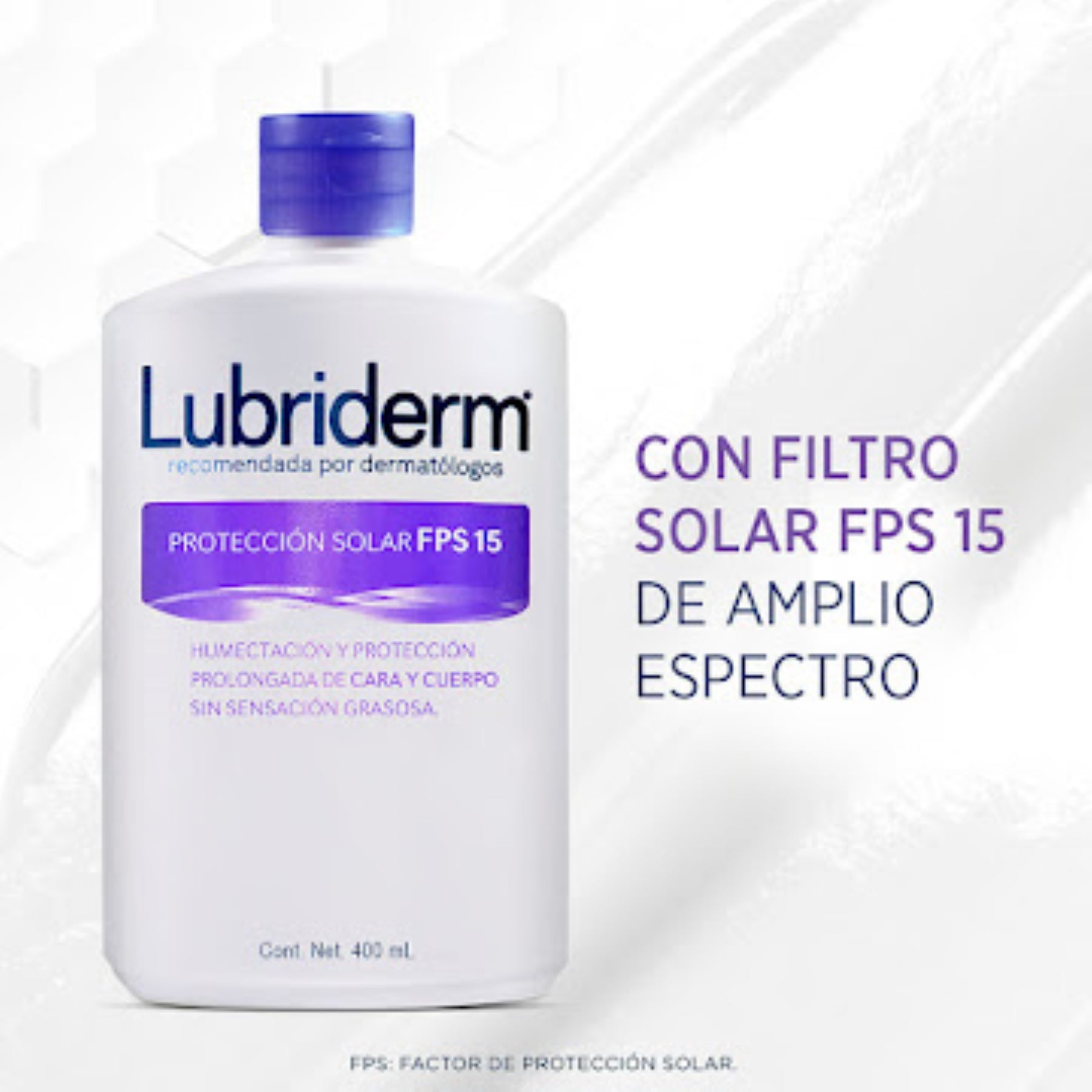 Crema Protección Solar FPS 15 Lubriderm x 400 ml