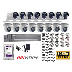 Kit de 16 cámaras marca hikvision, perfecto para tu hogar o negocio.