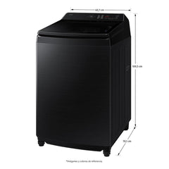 Lavadora SAMSUNG Bespoke Carga Superior AI Wash 19 Kg WA80F19S8BCO Negra