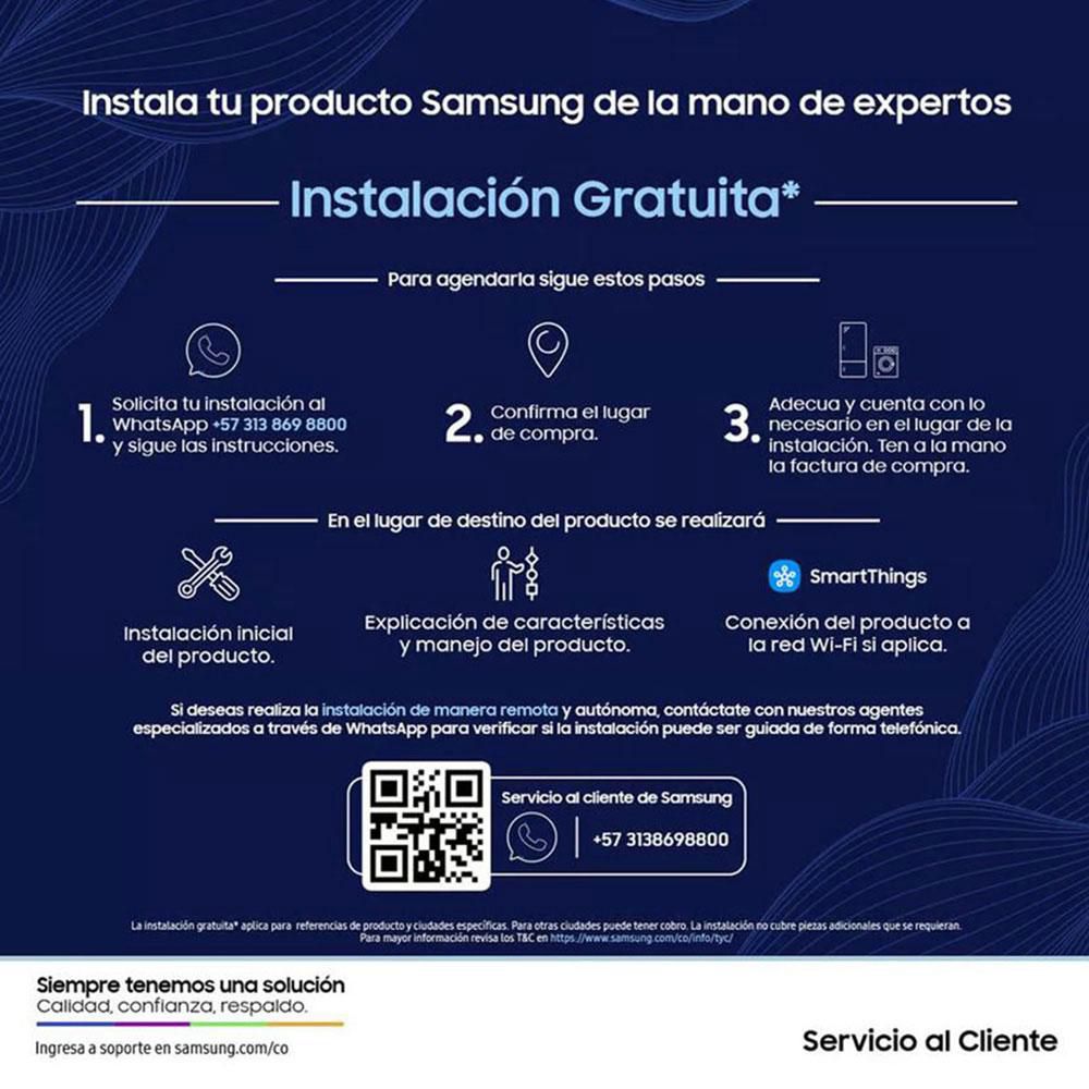 Lavadora SAMSUNG Bespoke Carga Superior AI Wash 19 Kg WA80F19S8BCO Negra