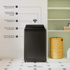Lavadora SAMSUNG Bespoke Carga Superior AI Wash 21 Kilos WA80F21S8BCO Negra