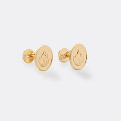 Aretes topos oro laminado 18K Virgen del Carmen 7mm Ref 33542