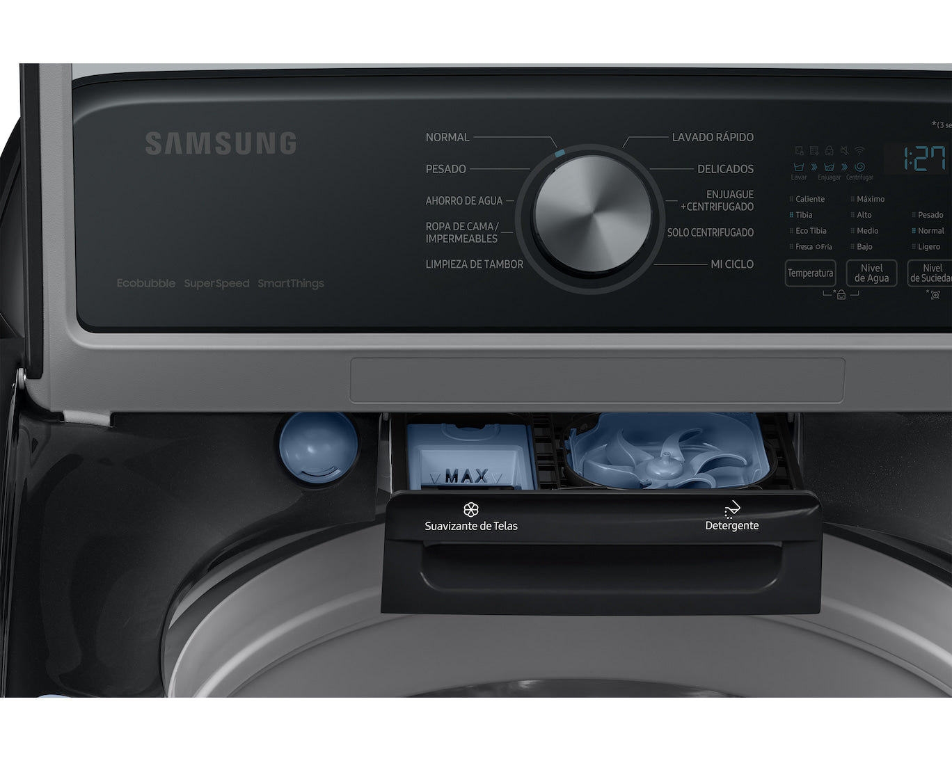 Lavadora SAMSUNG Carga Superior 23 kilos WA23C3554GV Negra