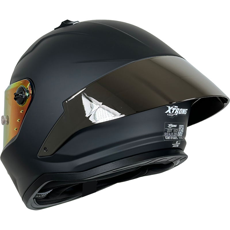 XTRONG R1 NEGRO MATE VISOR REVO-ROJO