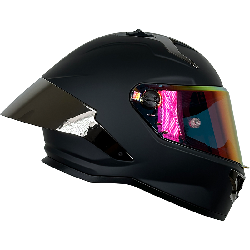 XTRONG R1 NEGRO MATE VISOR REVO-ROJO