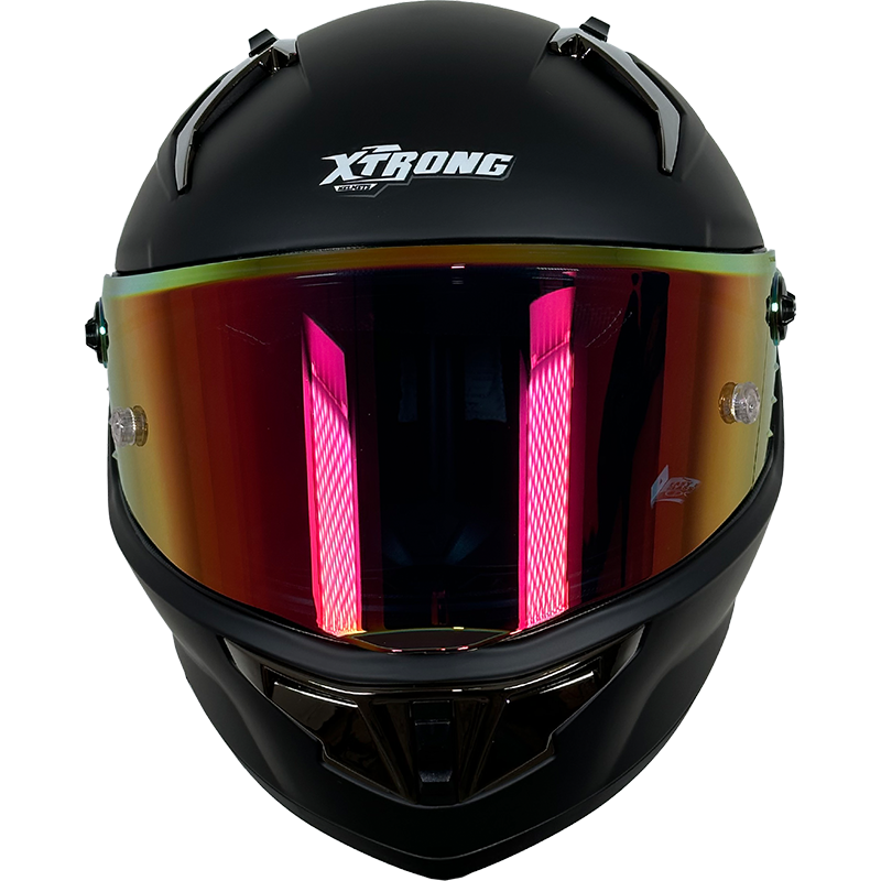 XTRONG R1 NEGRO MATE VISOR REVO-ROJO