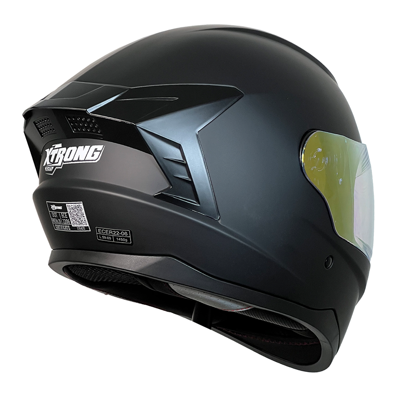 XTR-M70 XTRONG NEGRO MATE SPOILER NEGRO BRILLO VISOR REVO DORADO