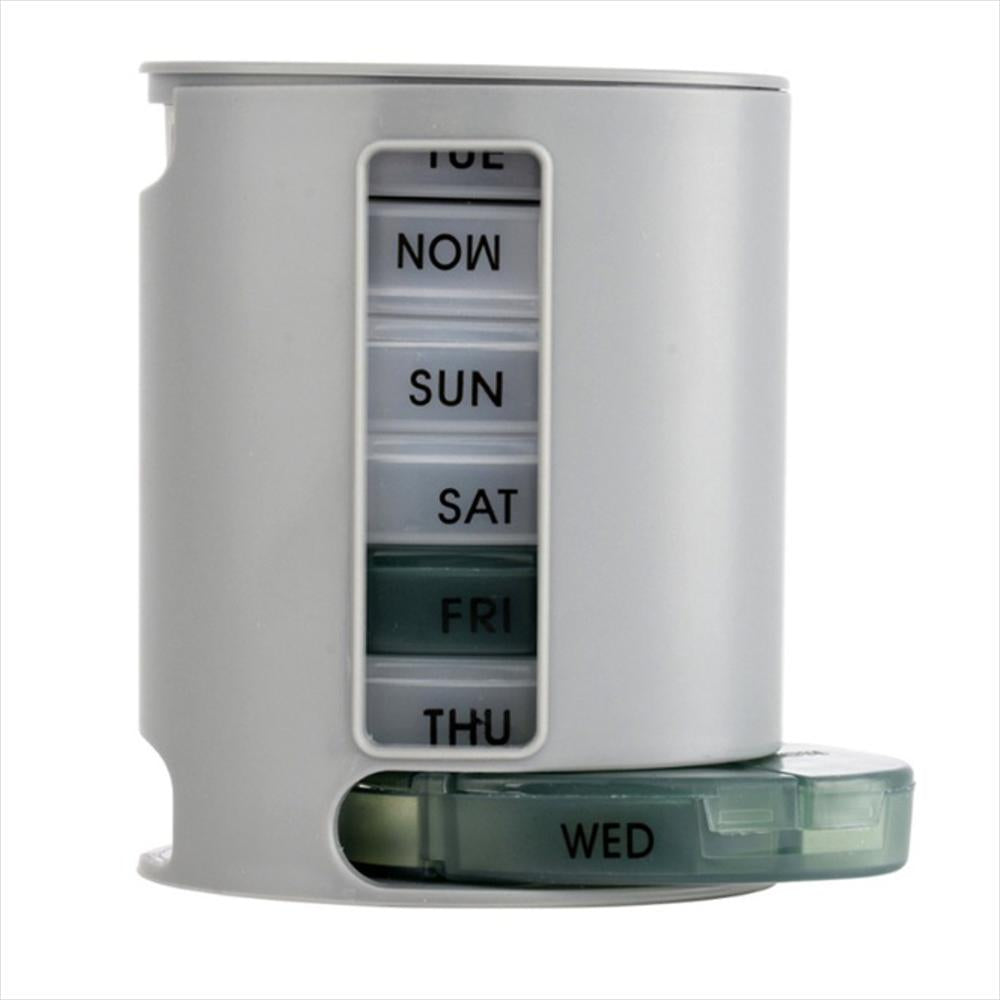 Pastillero Organizador Semanal de Pastillas 7 Compartimentos Dispensador - GRIS
