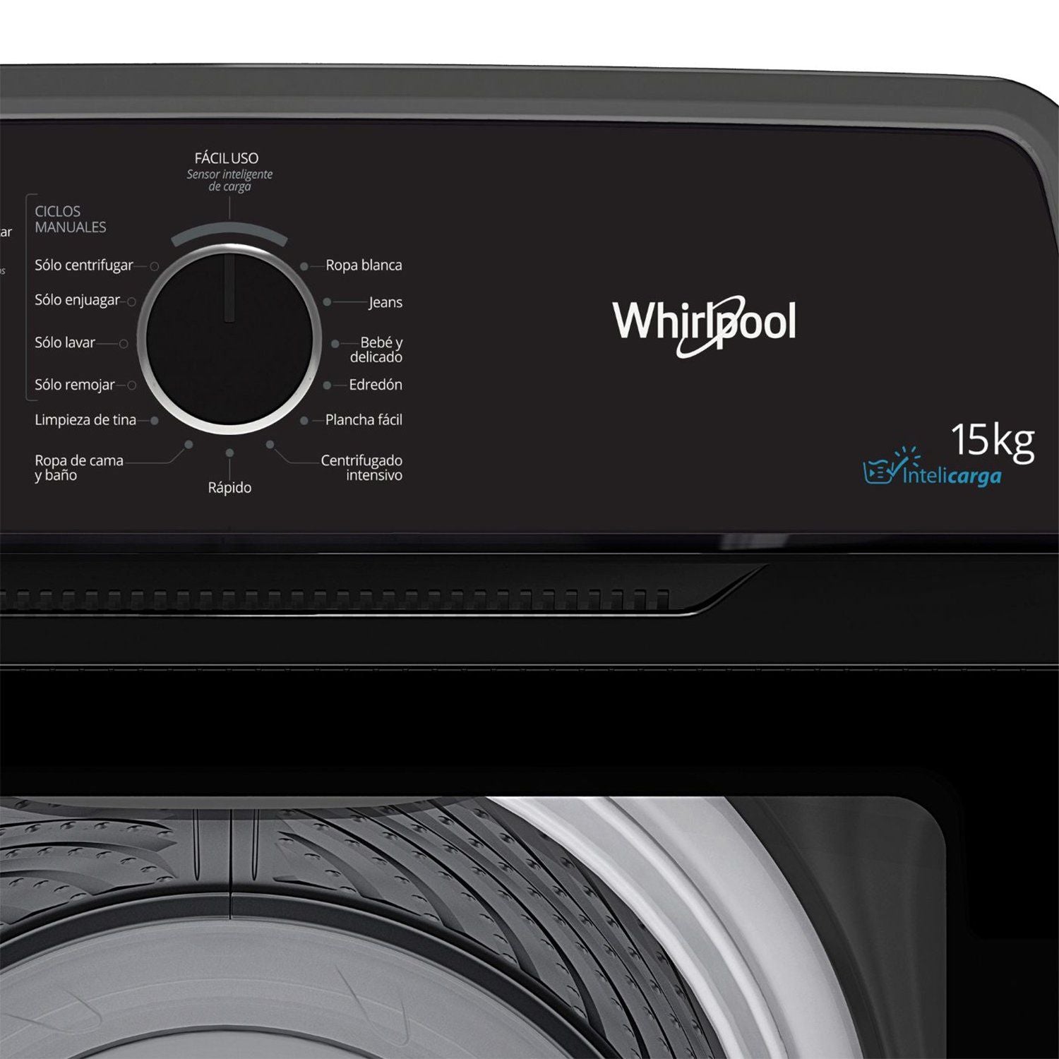 Lavadora Whirlpool Carga Superior 15Kg Negro
