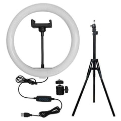 Aro de luz LED grande 30 cm con soporte de celular y trípode